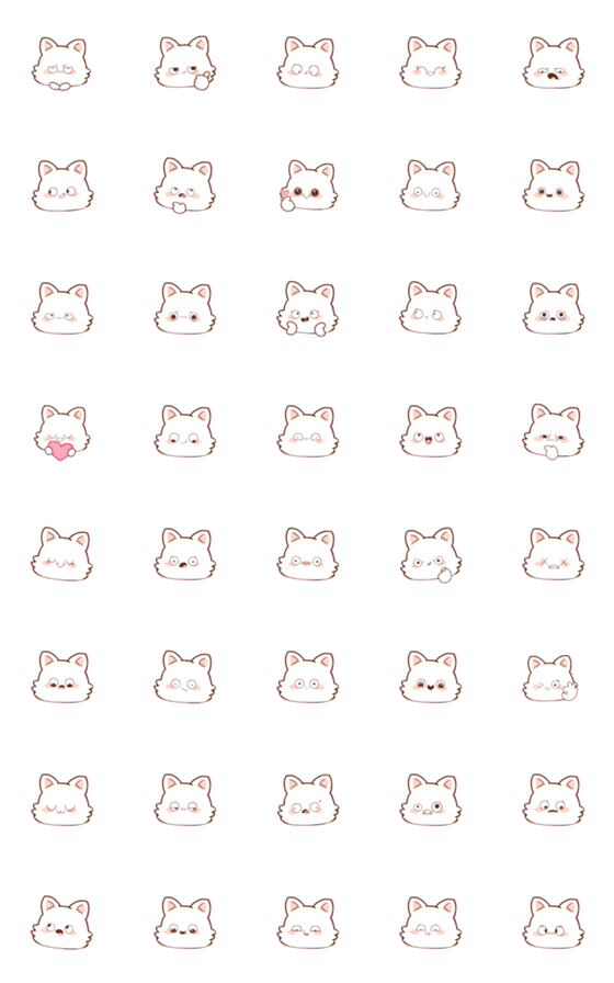 [LINE絵文字]White Fox 5 (Emoji)の画像一覧