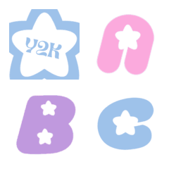 [LINE絵文字] Y2K Font (colorful)の画像