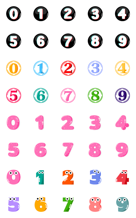 [LINE絵文字]Cute and useful numbers2の画像一覧