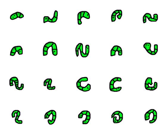 [LINE絵文字]Ugly green wormの画像一覧