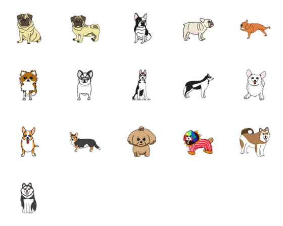 [LINE絵文字]Dog Buddies-emojiの画像一覧