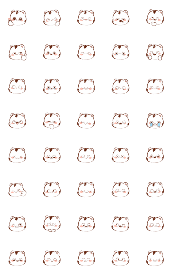 [LINE絵文字]White Tiger 5 (Emoji)の画像一覧