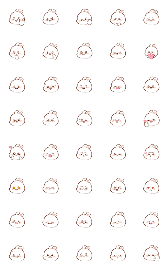 [LINE絵文字]Bunny Jajan 6 (Emoji)の画像一覧