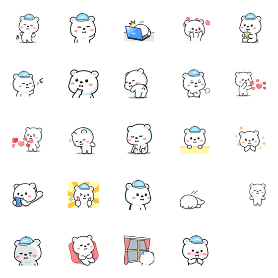 [LINE絵文字]Jun Bear Animated Emojiの画像一覧