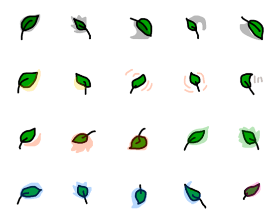 [LINE絵文字]Simple leaf with effectの画像一覧