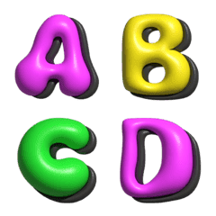 [LINE絵文字] Street Art Font 3Dの画像