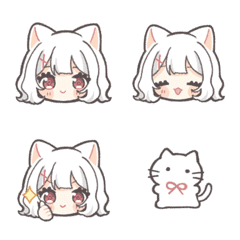 [LINE絵文字] しろねこみみっこの画像