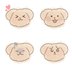 [LINE絵文字] Easy-to-use emoji of a cute toy poodleの画像