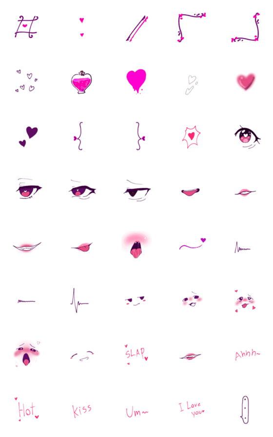 [LINE絵文字]Really love emoji themeの画像一覧