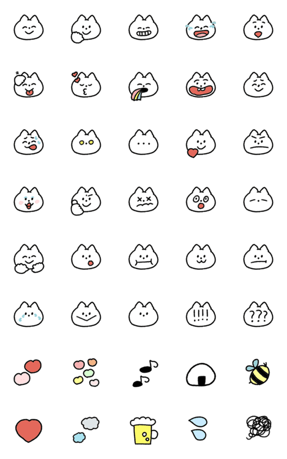 [LINE絵文字]普通のねこちゃん④☆の画像一覧