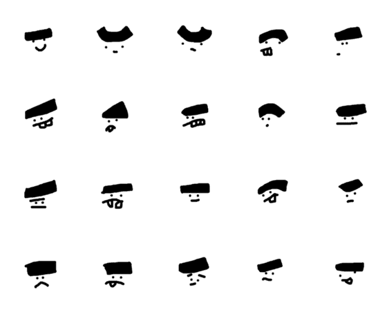 [LINE絵文字]Big eyebrows Ugly cartoonの画像一覧