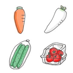 [LINE絵文字] 【絵文字】お買い物用（野菜）の画像