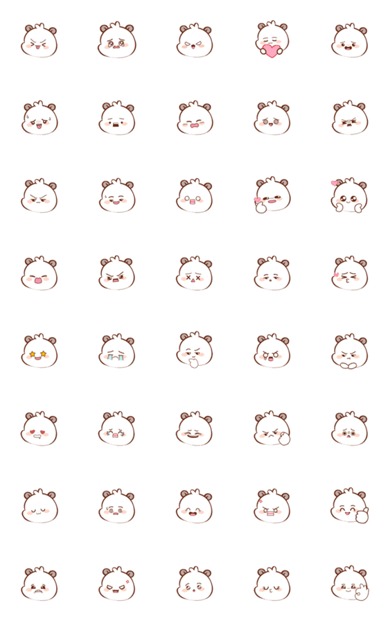 [LINE絵文字]White Panda 7 (Emoji)の画像一覧