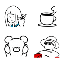 [LINE絵文字] ゆるっとシンプル絵文字.の画像