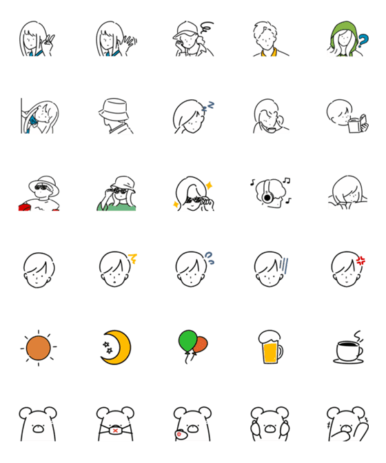 [LINE絵文字]ゆるっとシンプル絵文字.の画像一覧