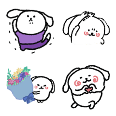 [LINE絵文字] White White puppy2の画像