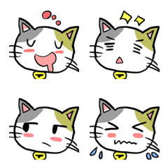 [LINE絵文字] まるまる三毛猫『もん太郎』2の画像