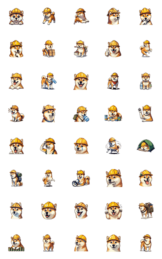 [LINE絵文字]ドット絵 柴犬 災害時に 絵文字の画像一覧