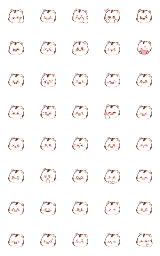 [LINE絵文字]White Tiger 6 (Emoji)の画像一覧