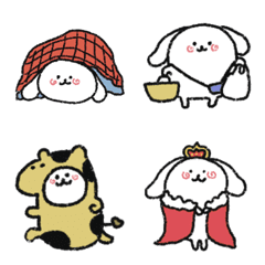 [LINE絵文字] White White puppy3の画像