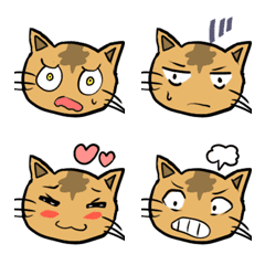 [LINE絵文字] おちゃめな茶猫『むぎまる』4の画像