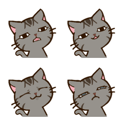 [LINE絵文字] 個性派猫.サバトラ風1の画像