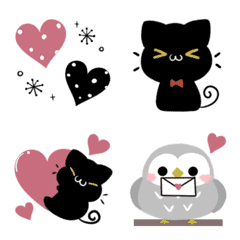 [LINE絵文字] 動くかわいい文末♦黒猫ここあ北欧風絵文字6の画像