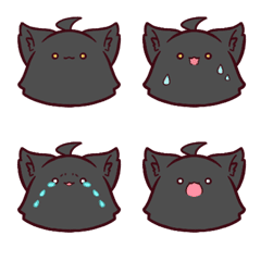 [LINE絵文字] アホ毛の生えた黒猫の画像