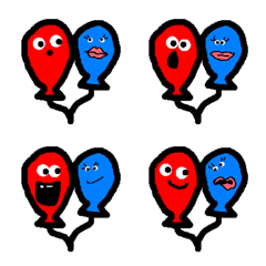 [LINE絵文字] Couple of Balloons(Valentine's day 2024)の画像