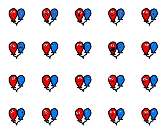 [LINE絵文字]Couple of Balloons(Valentine's day 2024)の画像一覧