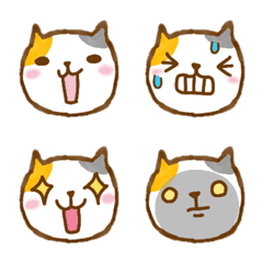 [LINE絵文字] 三毛猫 絵文字 ①の画像