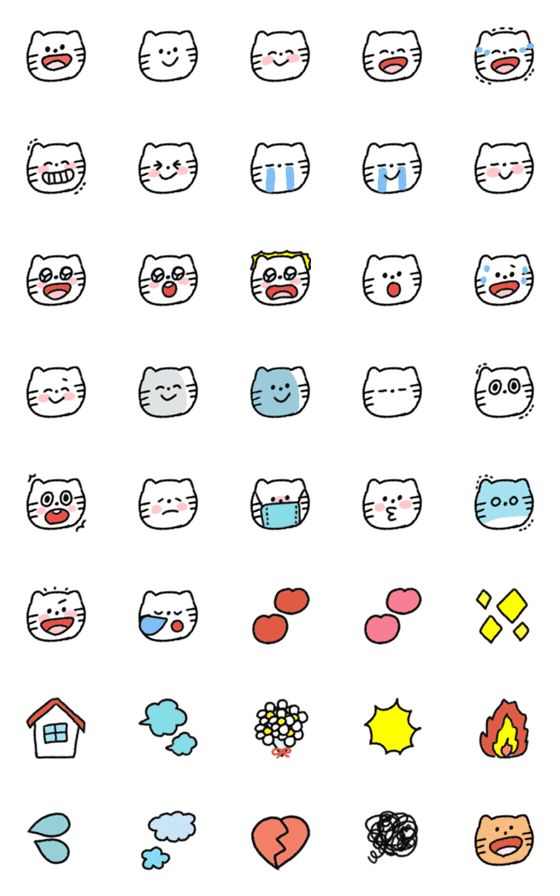 [LINE絵文字]普通のねこちゃん⑥の画像一覧