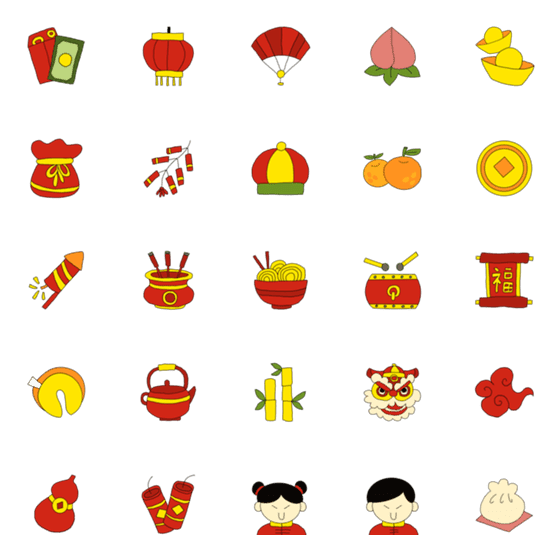 [LINE絵文字]Chinese style cute emojiの画像一覧