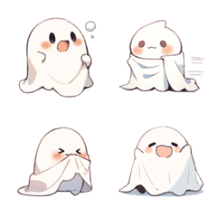 [LINE絵文字] cute little ghost emojiの画像