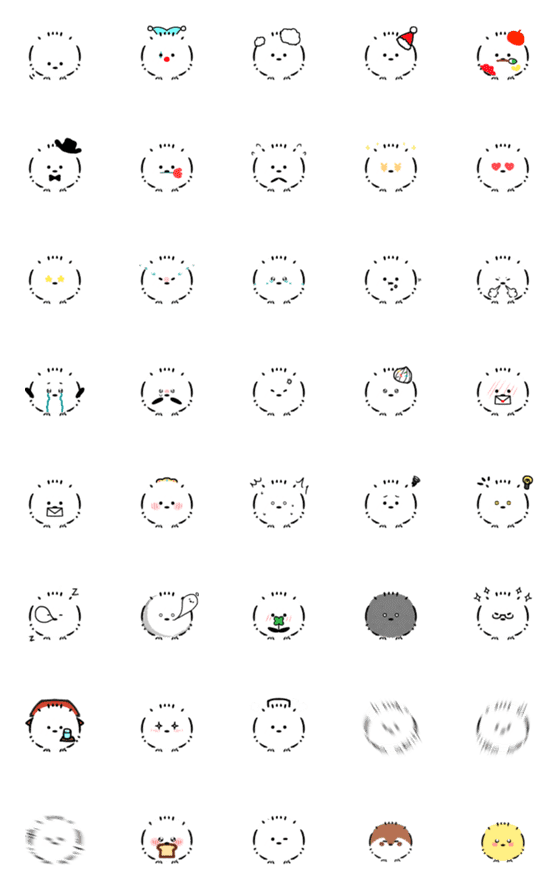 [LINE絵文字]Loose and fluffy Shimaenaga 3の画像一覧