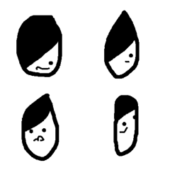 [LINE絵文字] I have black hairの画像