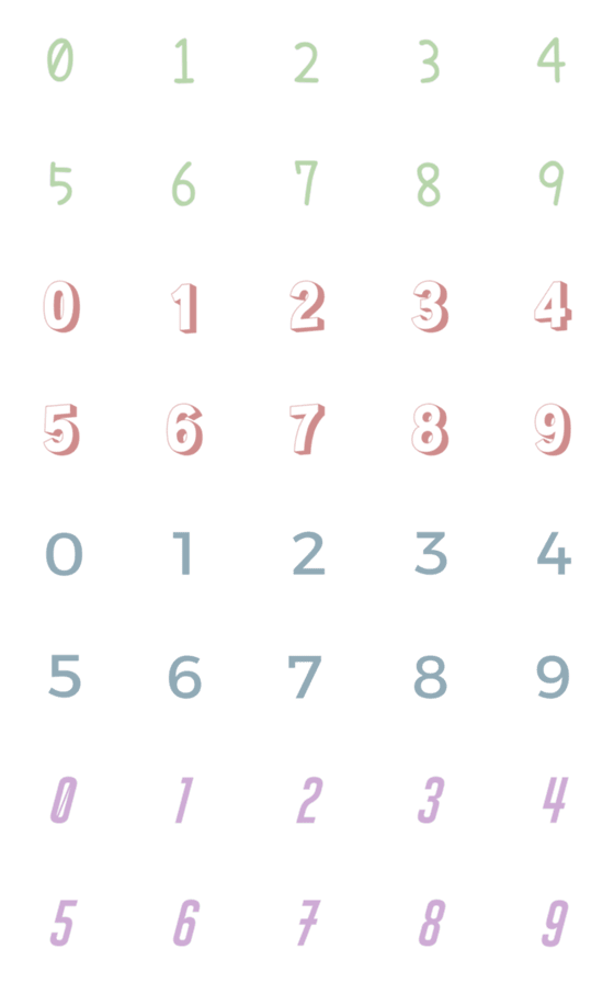 [LINE絵文字]使える◎くすみカラーの数字の絵文字☺︎♩の画像一覧