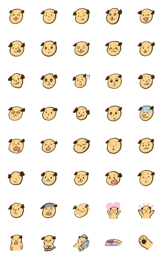 [LINE絵文字]Mango dog Emojiの画像一覧