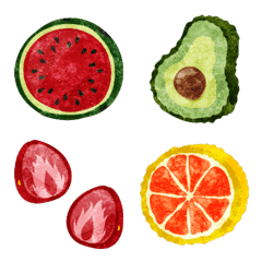 [LINE絵文字] Fruits Emoji 2024 -cross section-の画像