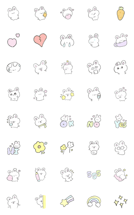 [LINE絵文字]Mickey: A cute little bunny.の画像一覧