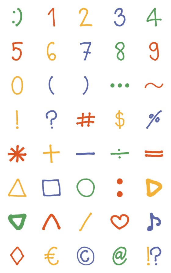 [LINE絵文字]Symbols and numbersの画像一覧