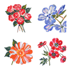 [LINE絵文字] 春の花 油絵風の画像