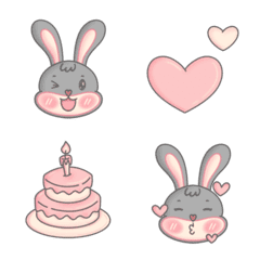 [LINE絵文字] Gray Bunny =]の画像