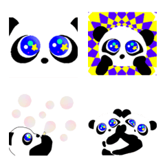 [LINE絵文字] blue eyed panda emoji 1の画像