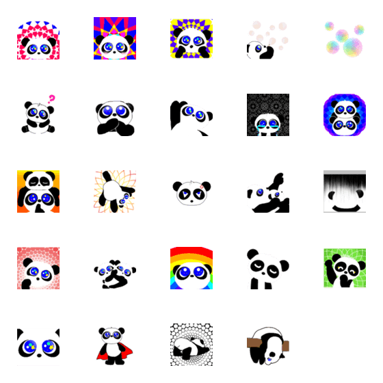 [LINE絵文字]blue eyed panda emoji 1の画像一覧