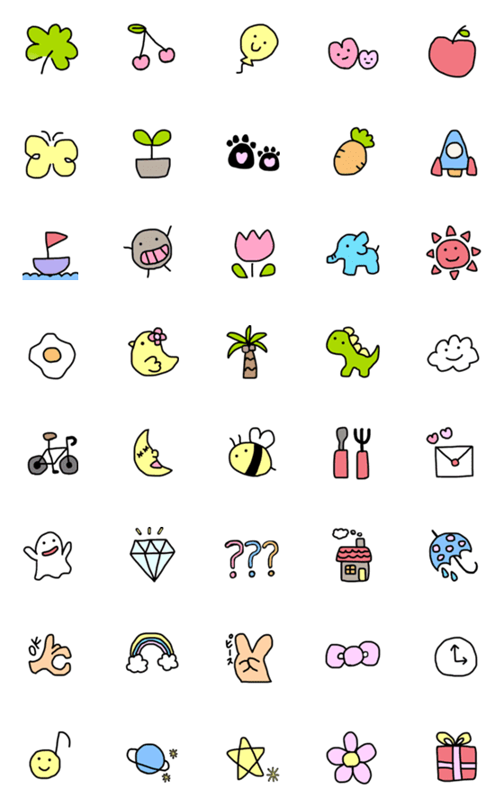 [LINE絵文字]simple and cute 1の画像一覧