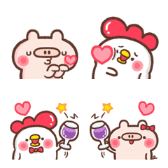 [LINE絵文字] bibi popcorn Emoji No.3-Valentine's Dayの画像