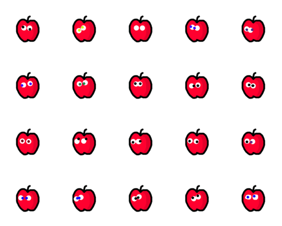 [LINE絵文字]Simple Apple cartoonの画像一覧