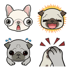 [LINE絵文字] 動く！3ブヒ犬！！ 絵文字の画像