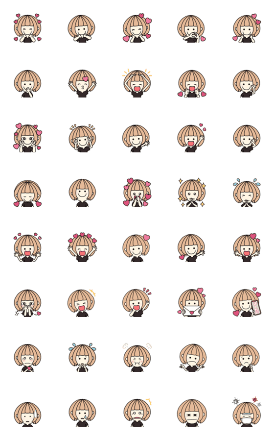 [LINE絵文字]ハピハピフレンズ  はーと♡いっぱいの画像一覧